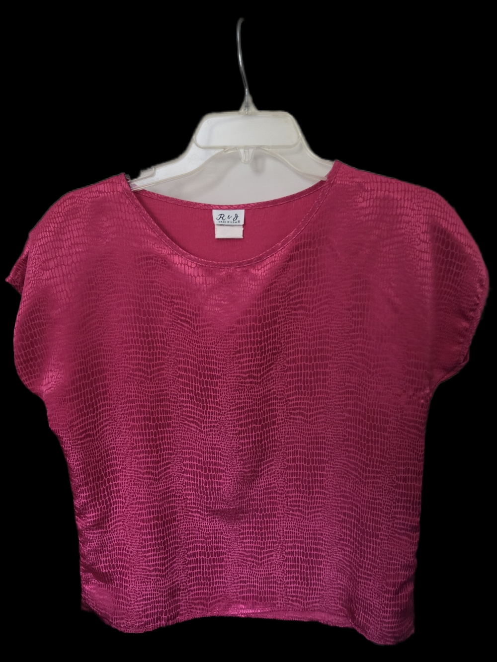 R &J pink silky women's blouse size 8